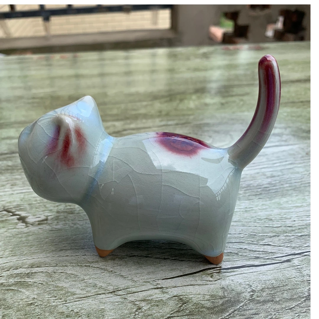 纯手工玉石釉茶宠猫咪
