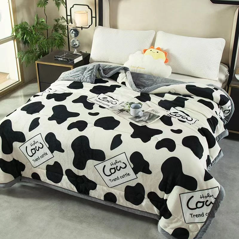 新款双面牛奶绒被子可机洗单双人宿舍加绒被子加厚冬被芯