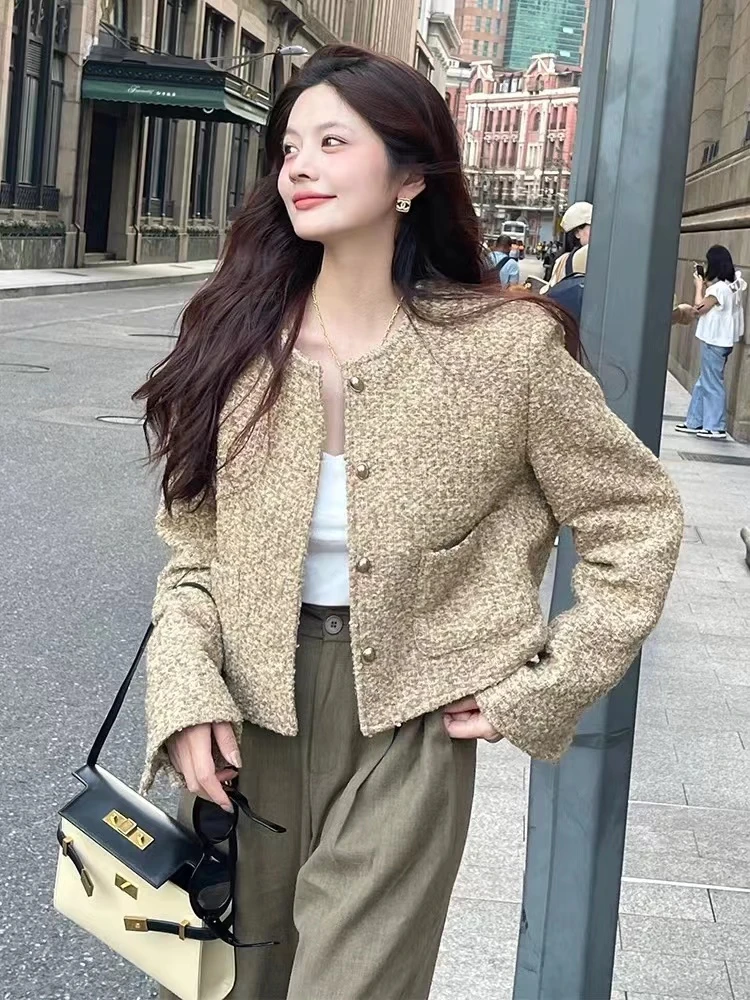 S胸94长48KLG 长袖气质高级感纯色外套上衣 5591