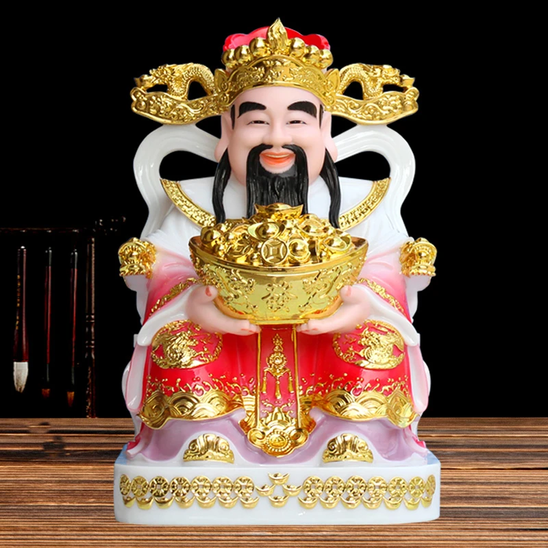 财神爷佛像招财摆件店铺家居客厅乔迁之喜开业礼品文财神爷神像