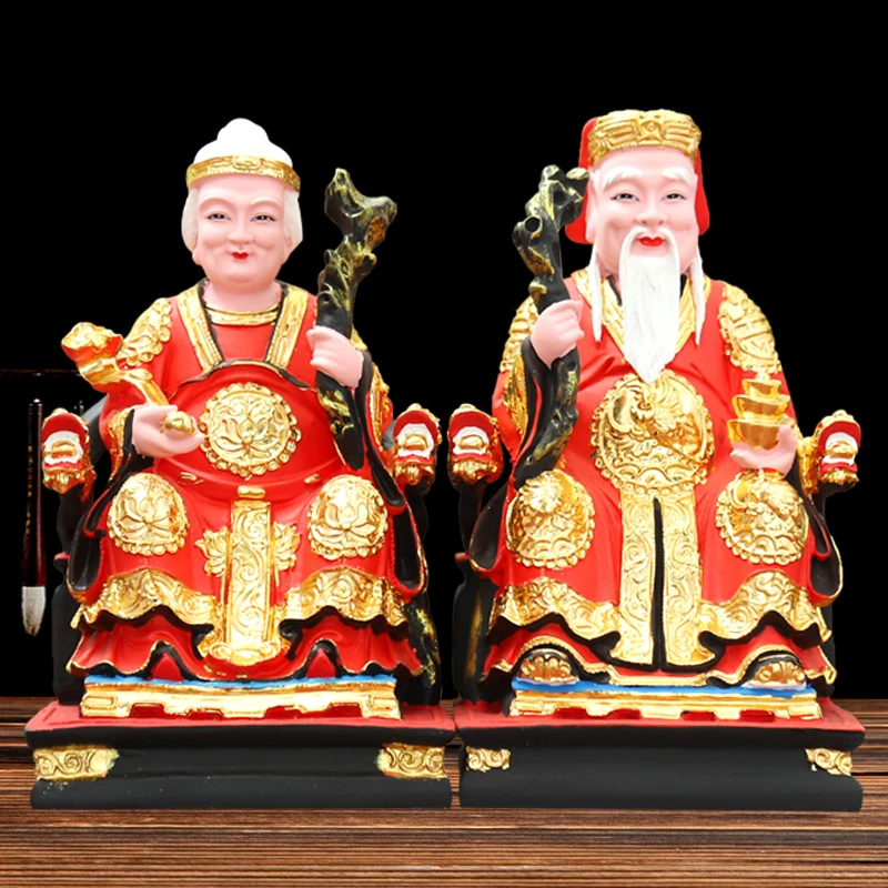 土地公婆摆件新款彩绘土地公土地婆12寸16寸19寸26寸