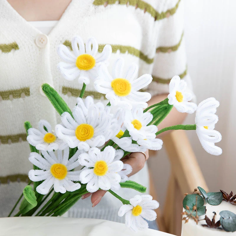 扭扭棒手工DIY创意花束雏菊玫瑰郁金香自制闺蜜礼物三八女神节