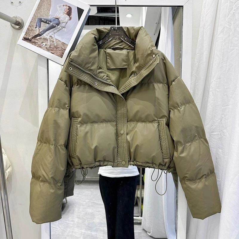高级感加厚立领免洗羽绒羽绒服女短款2023年新款小个子时尚女