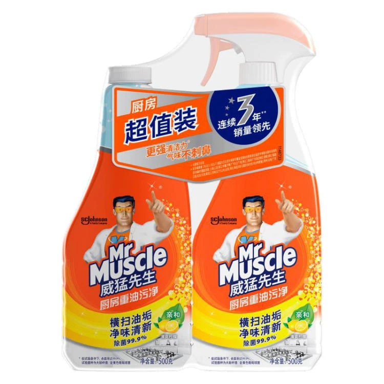 威猛先生 柠檬厨房重油污净双包装500g+500g/组