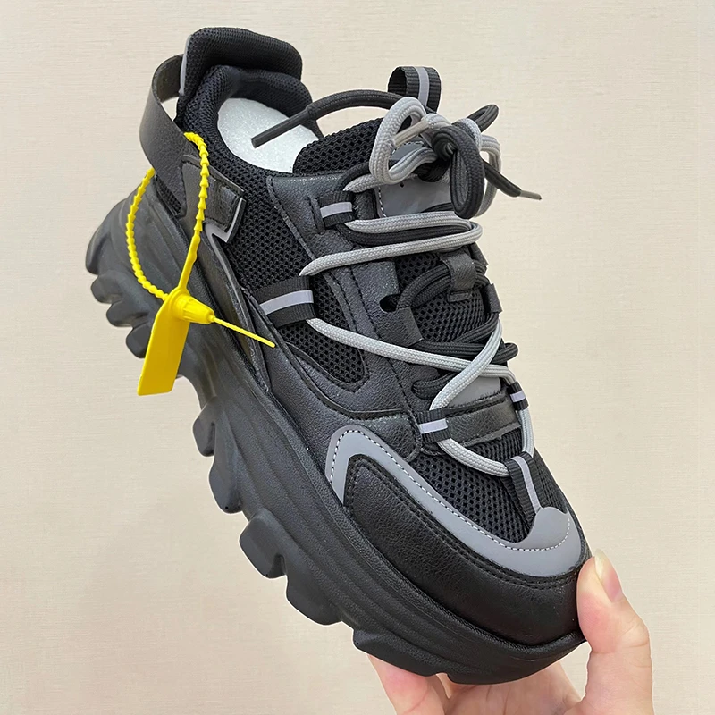 厚底老爹鞋女款2025新款增高圆头百搭舒适休闲潮流运动鞋