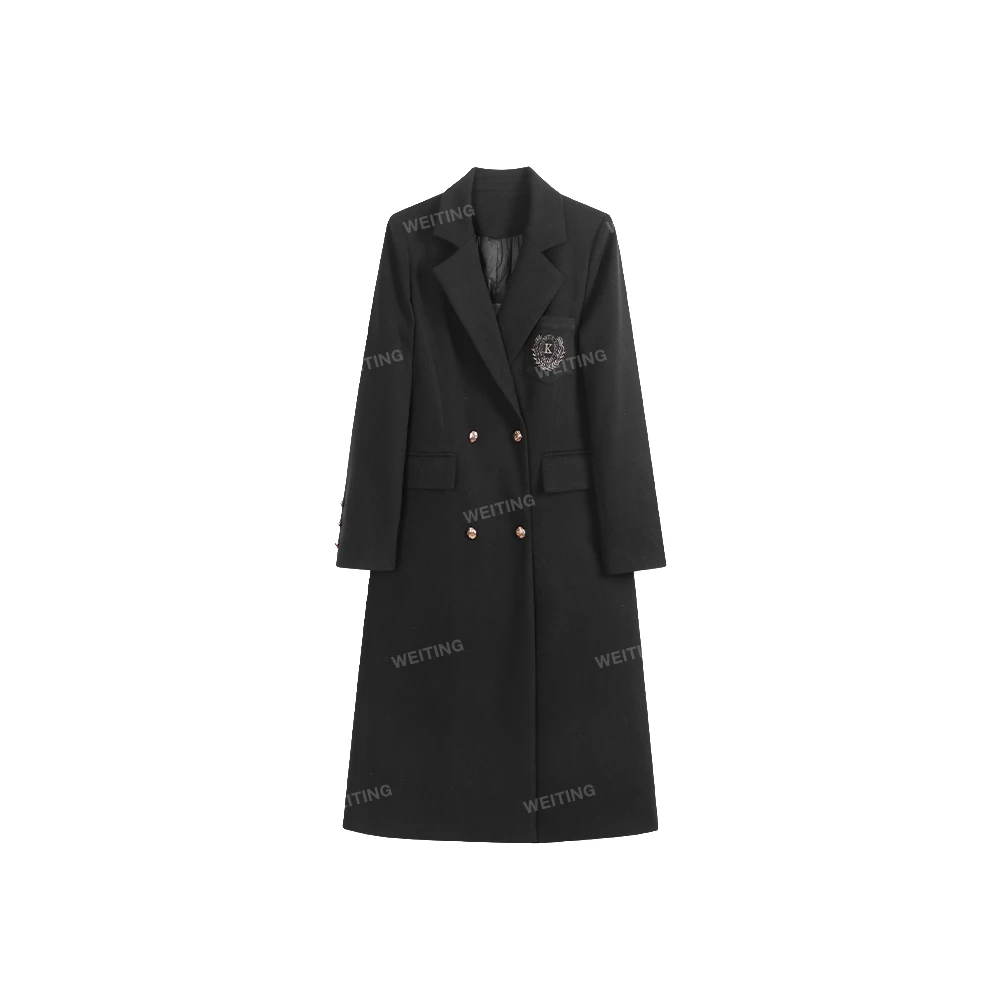 冬季新法式气质修身长款双排扣风衣外套3953158