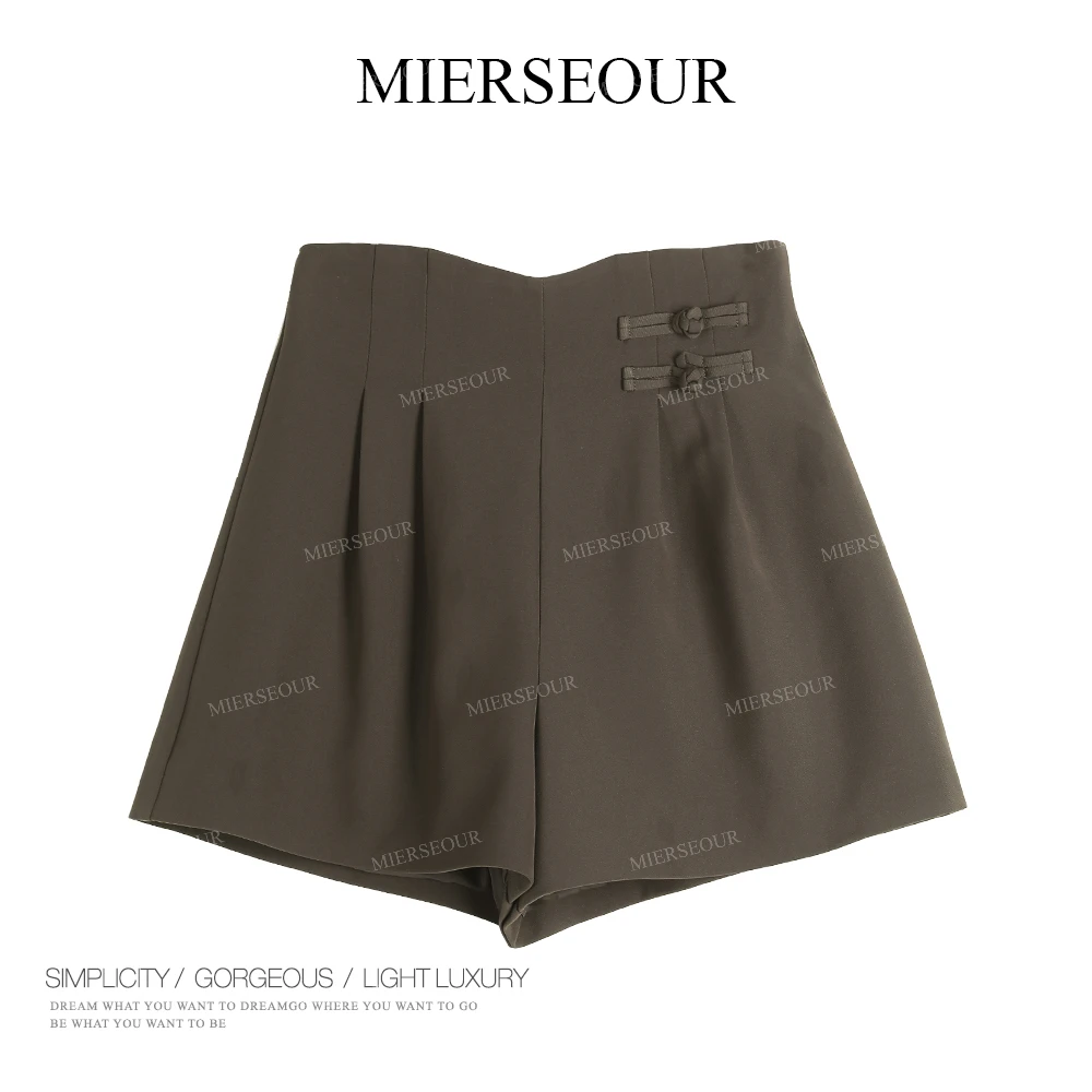 时尚气质显瘦盘扣百搭短裤899660