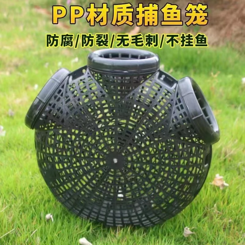 新款三孔鳝鱼加厚笼子塑料捕鳝沉底神器笼鱼虾笼倒须泥鳅黄鳝专用