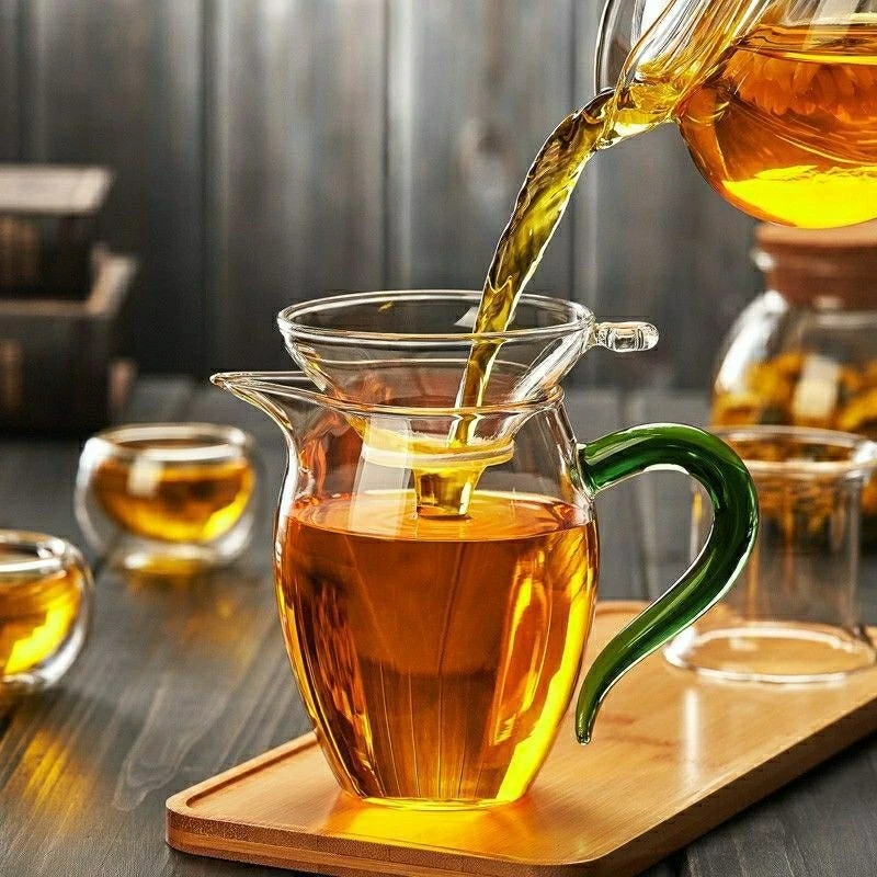 彩把玻璃公道杯加厚耐热公道壶茶海功夫茶具配件分茶器简约倒茶杯