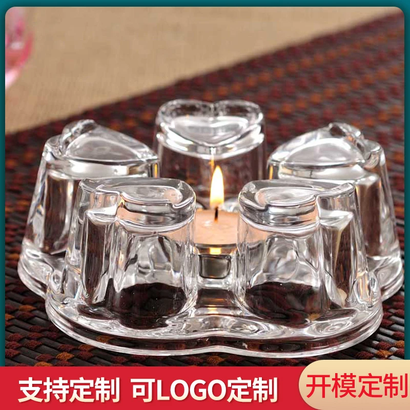 玻璃茶壶加热底座 梅花保温底座 蜡烛温茶器暖杯器 大号心形底座
