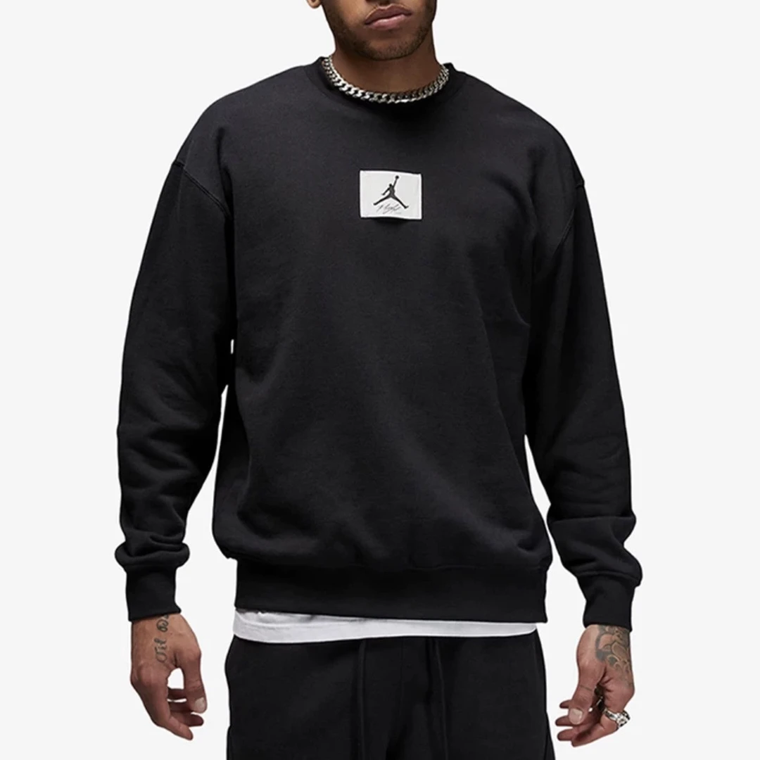 耐克Jordan男子薄绒圆领运动衫秋季打底衫套头衫宽松 FB6935-010