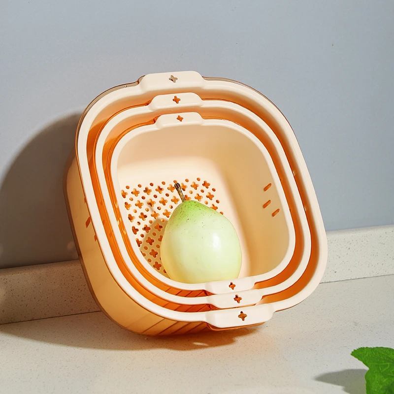 厨房洗菜盆沥水篮家用双层塑料菜篮子客厅茶几创意水果盘淘米神器