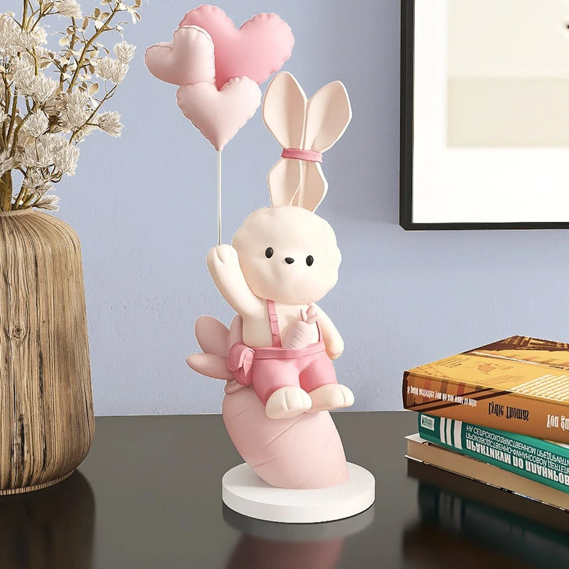 兔子桌面摆件客厅家居装饰品酒柜玄关电视柜旁落地装饰大摆件礼物