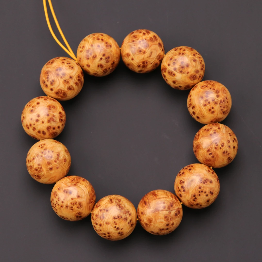 S5864-2【雀眼瘤疤】陈化崖柏单圈手串2.0木手串（送工具）