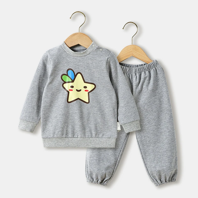 秋冬款婴儿小童春秋季休闲卫衣保暖长袖套装男女宝宝儿童女童男童