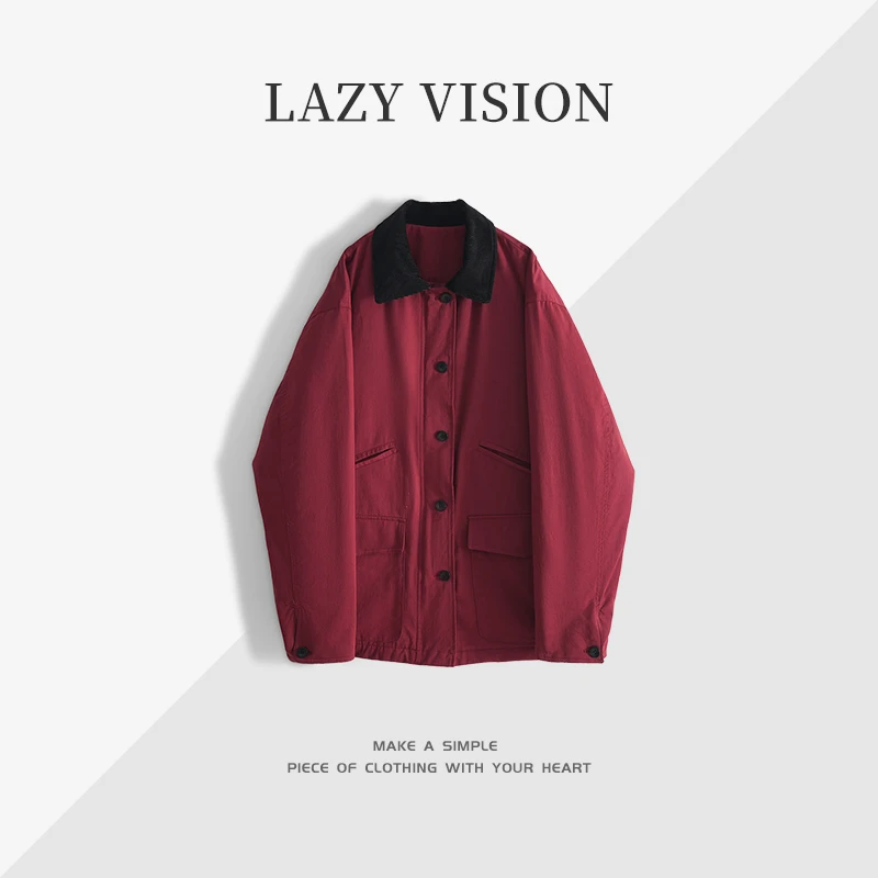 LAZYVISION-复古翻领女士羽绒服ZMD-23015表姐