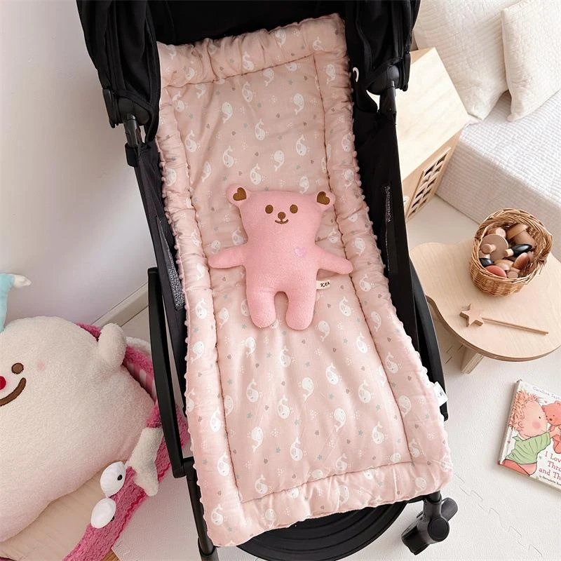 婴儿车棉垫秋冬加厚新生儿推车睡篮垫子纯棉通用婴儿车坐垫棉垫