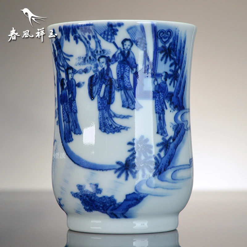 景德镇 春风祥玉 邹俊窑制八字款蟾宫折桂 高深冰桶杯 文玩探宝