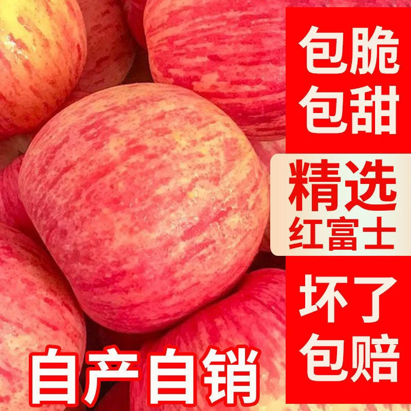 红富士冰糖心丑苹果新鲜水果脆甜现摘精品1/5/10斤装包邮产地直发