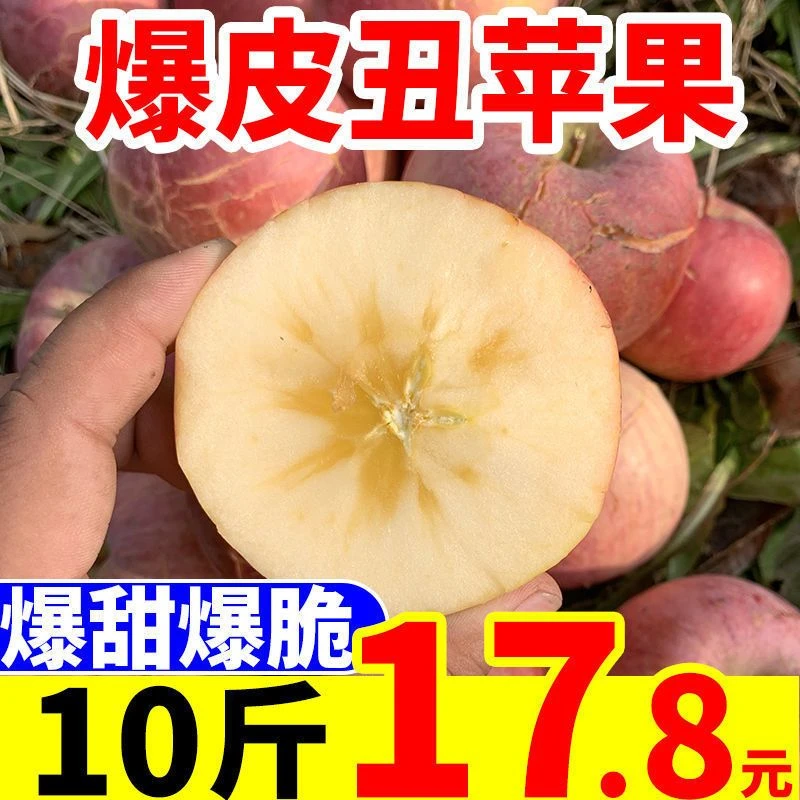 苹果红富士冰糖心新鲜脆甜水果批发应季当一整箱 丑平果山西1-9斤