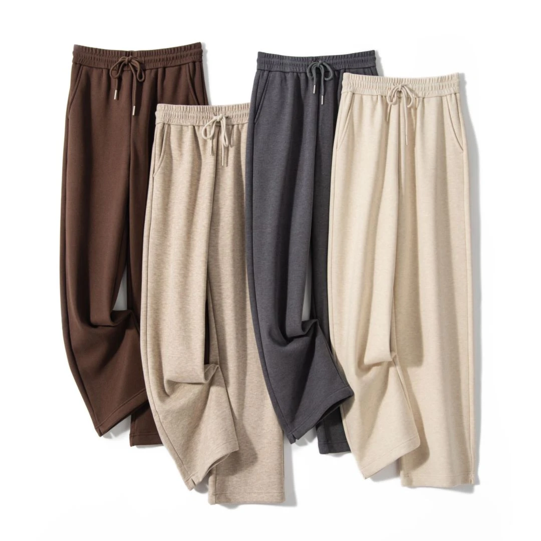 【KELE·JIA】醋酸羊绒针织窄版阔腿裤 秋冬加厚休闲加绒直筒裤女