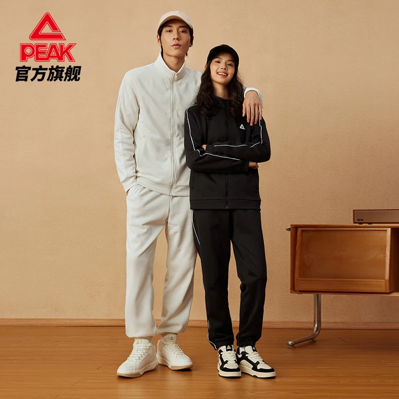 匹克针织加绒开衫套装冬季情侣运动保暖-FR1234057/8-FB