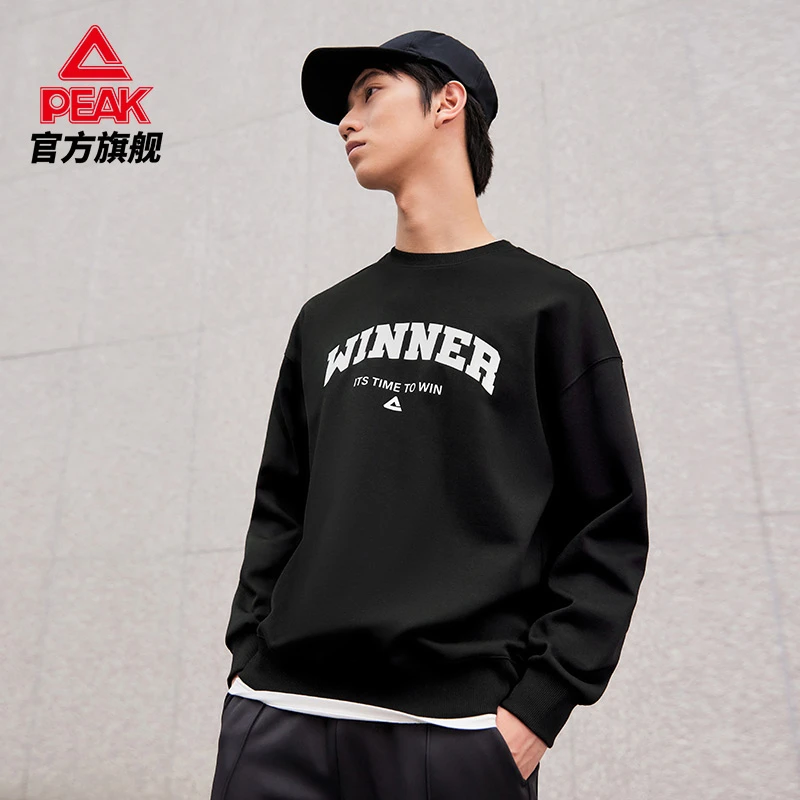 【脑花专属】匹克圆领运动长袖套头卫衣男-DF633621