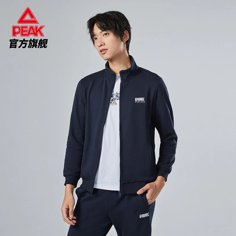 匹克抓毛加绒针织外套男秋冬立领时尚防风保暖休闲服-DFA14011