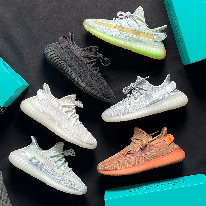 椰子鞋350男夏季透气新款飞织网面跑步鞋真爆软底休闲运动鞋男