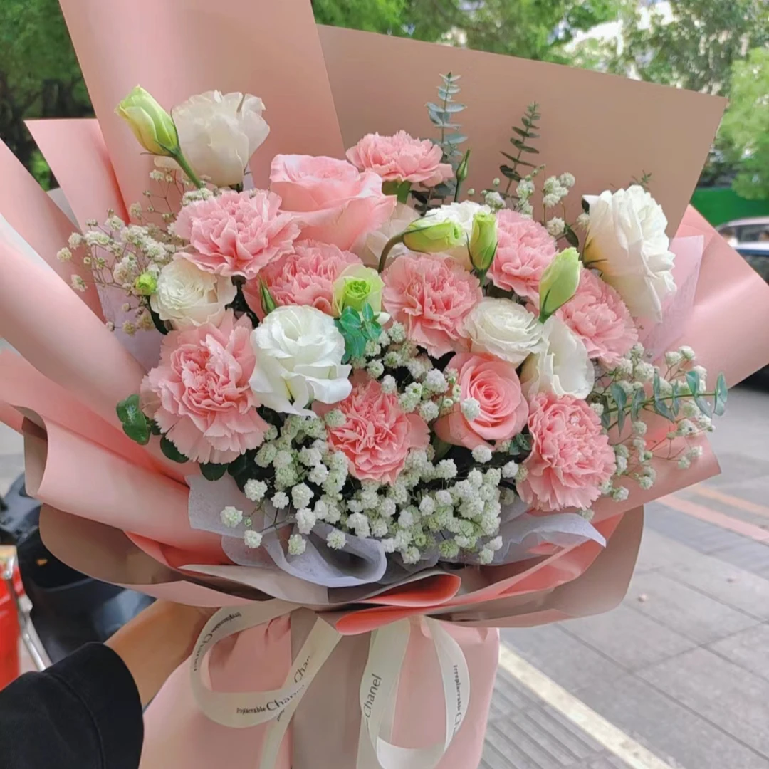 鲜花同城速递 康乃馨花束 送长辈生日鲜花