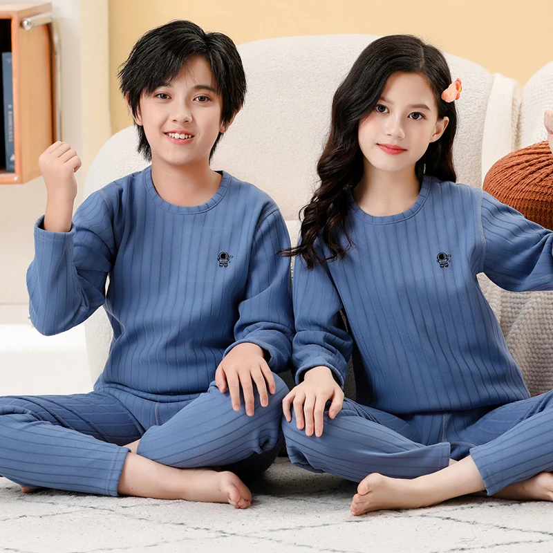 男童加绒内衣套装加厚儿童秋衣秋裤冬季中大童秋冬季保暖内衣