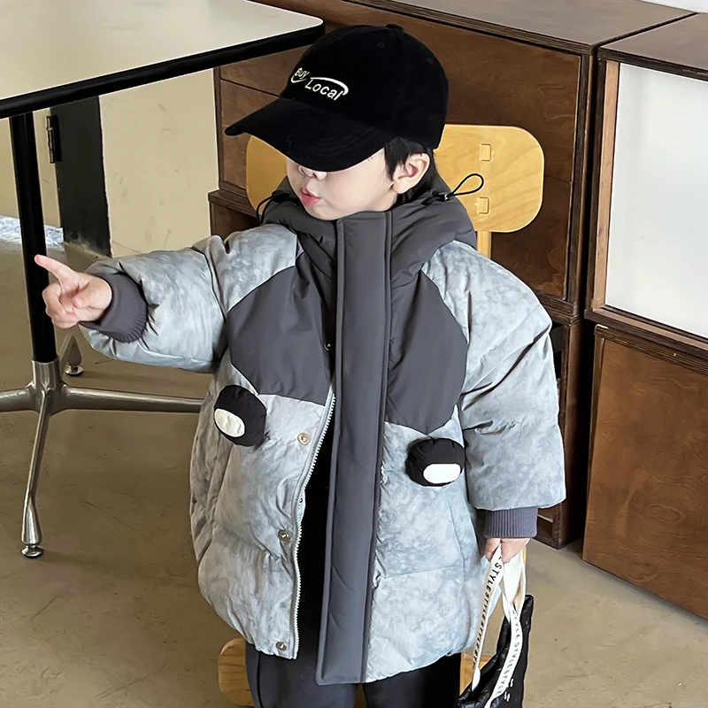 巴拉芝麻宝宝羽绒服男童外套2025新款童装中长款男宝小童冬季加厚