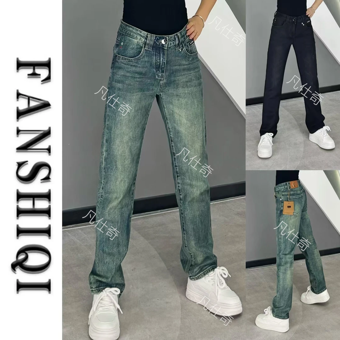 秋冬季高端精梳棉弹力修身牛仔裤百搭时尚经典复古直筒牛仔裤3206