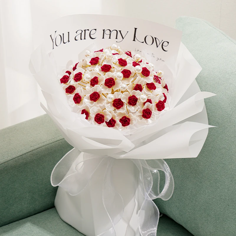 红丝绒玫瑰花礼品花送人上档次生日礼物送女生新年礼物情人节礼物