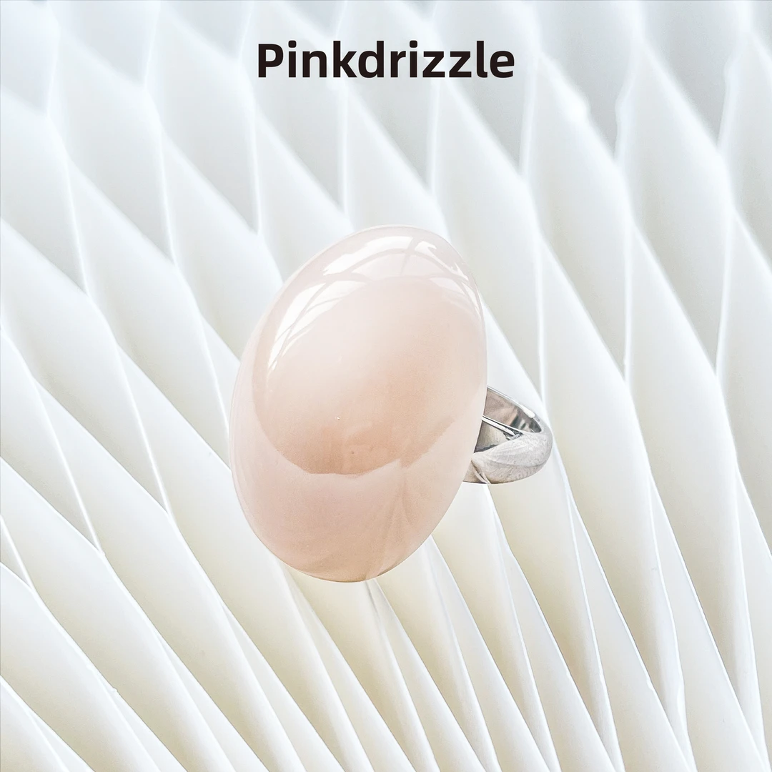 Pinkdrizzle 铜合金树脂戒指 法式慕斯果冻色戒指小众设计感百搭