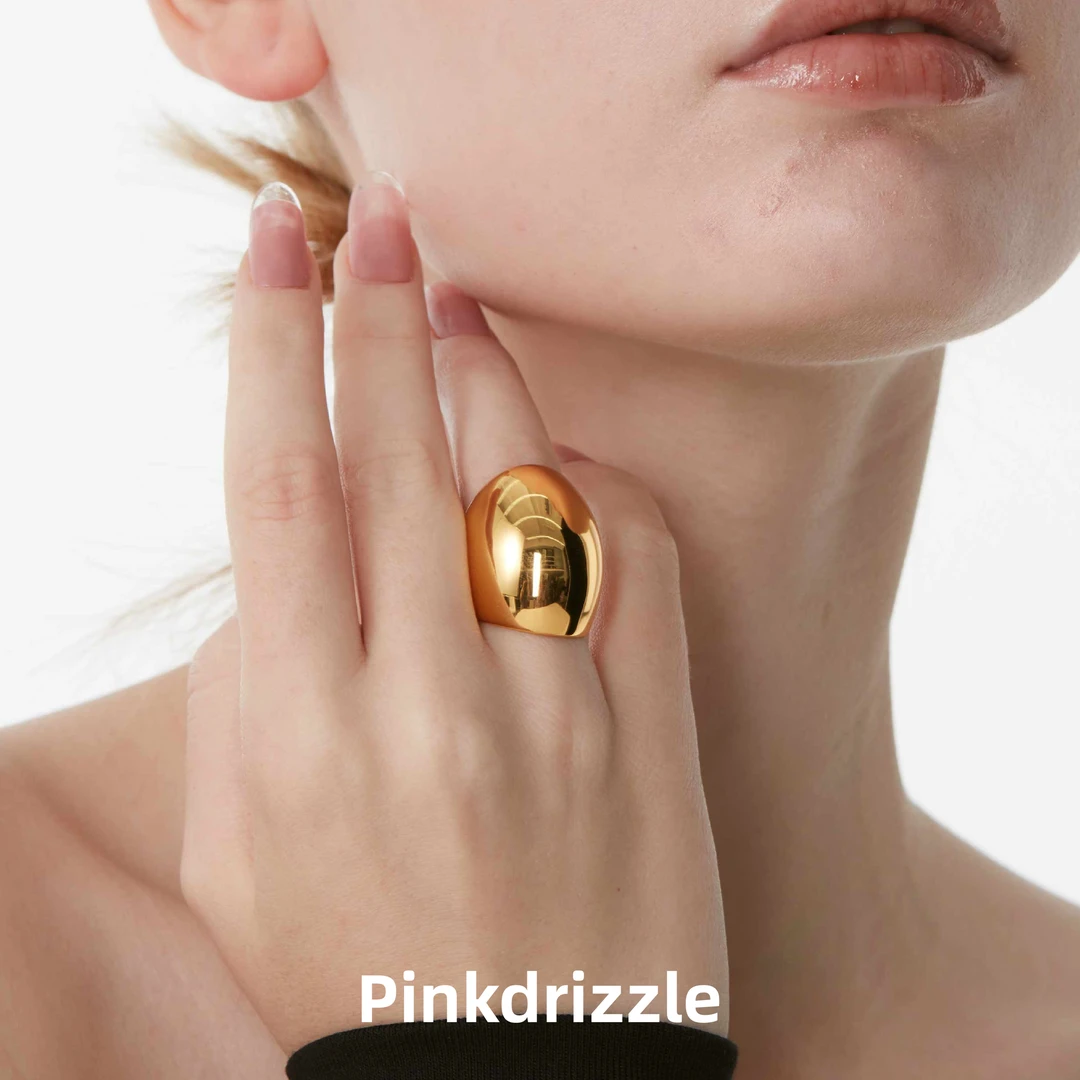 铜合金戒指 Pinkdrizzle 流光之舞简约复古戒指光面素款时尚气质
