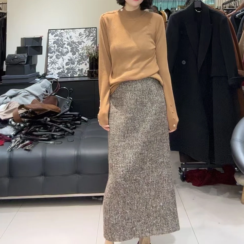 【TANTAN】显瘦气质长袖百搭时尚秋冬半裙2376