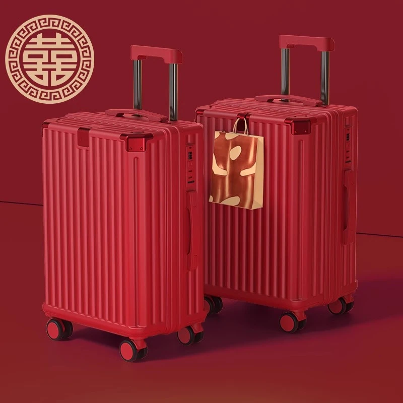 结婚婚嫁行李箱拉杆箱大红色高颜值陪嫁密码箱喜庆嫁妆旅行箱新娘