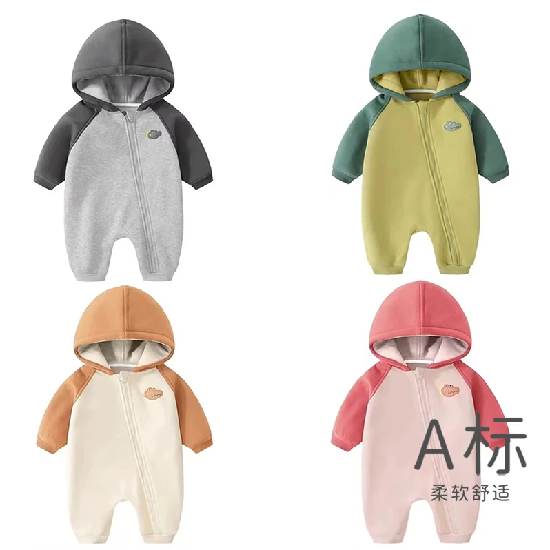 【W-982】婴幼儿卡通长袖哈衣无骨男女宝连体衣扣码链接