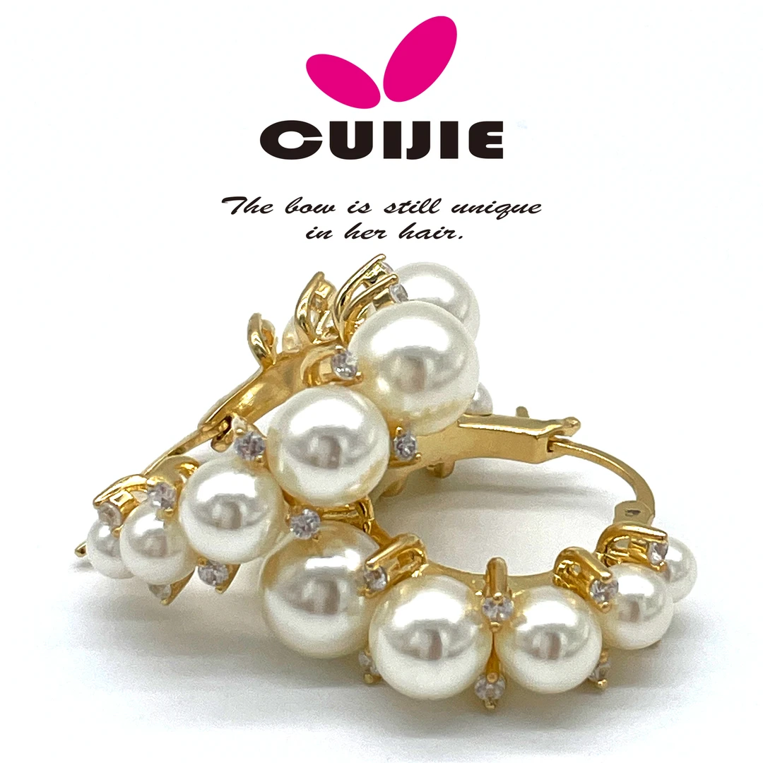 合金合成锆石耳饰 H903   日韩耳环时尚气质简约经典优雅珠珠精致