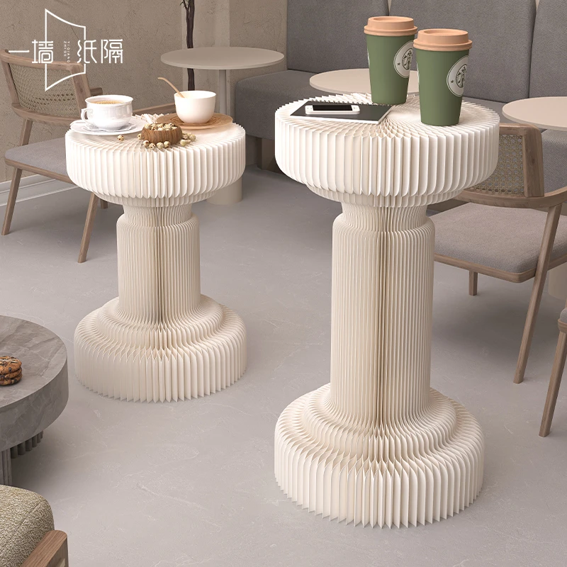 创意可折叠圆柱展示台可移动方便收纳百搭商用橱窗陈列台展示架