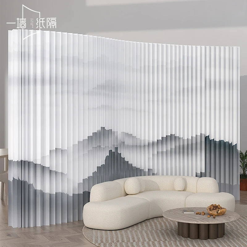 屏风隔断logo印刷墙定制直播背景墙办公室折叠遮挡围栏门店品牌墙