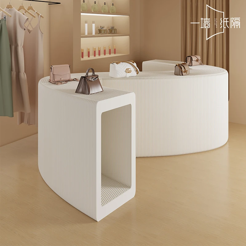 时尚多功能中孔长条服装店化妆品店可折叠置物架数码店展示台