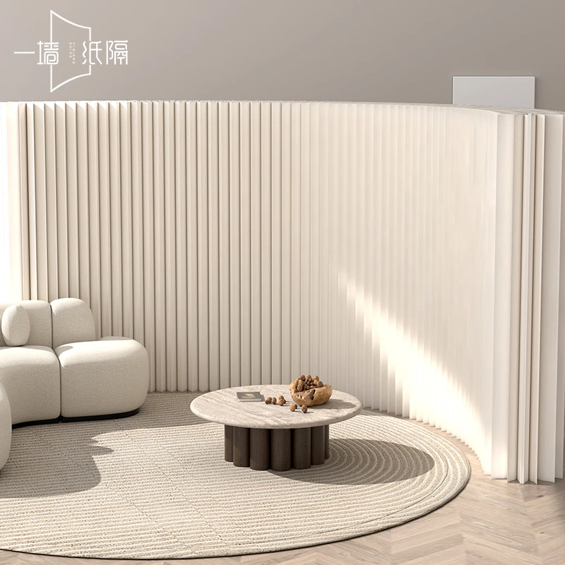 创意折叠屏风隔断风琴纸墙展厅活动伸缩高隔断墙办公室屏风隔断