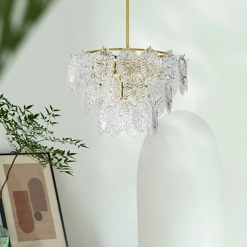 鹿家良品 不繁/冰镜灯新款客厅吊灯轻法式轻奢灯具现代简约水晶灯