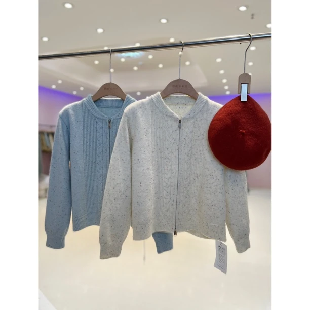 CSF-9429韩国原单东大门秋季新款韩版时尚简约韩系休闲拉链毛衣