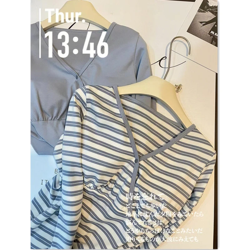 带胸垫孕妇哺乳上衣春秋装加厚打底衫月子服喂奶期妈妈秋冬款睡衣