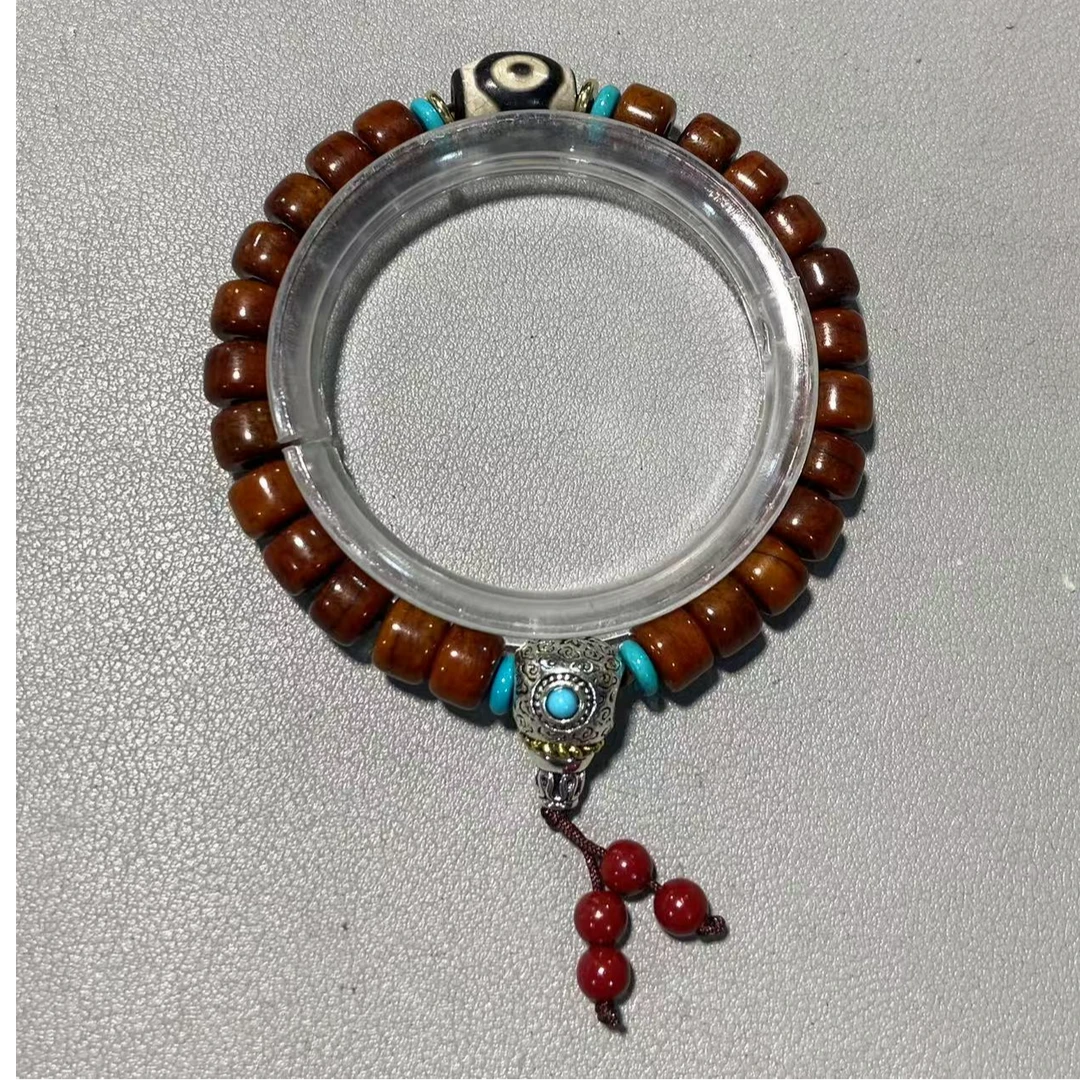 B249藏式老牛骨手串民族风单圈手串