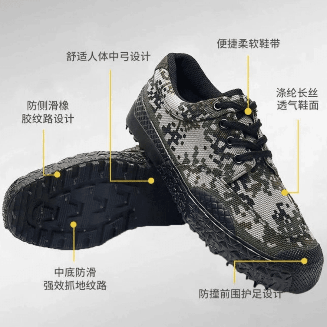 【三驴户外】解放胶鞋低帮男女  耐磨 轻便安全帆布鞋迷彩防滑舒适