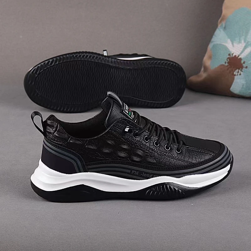 2023新款春夏季透气防臭老爹男鞋潮流百搭运动休闲增高低帮板鞋L